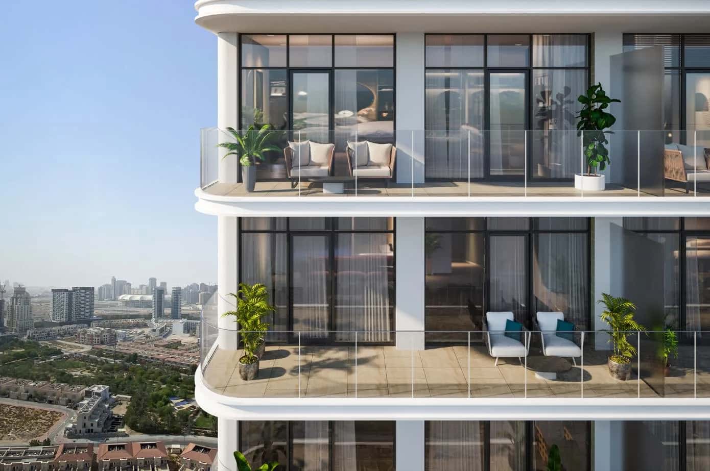 Avant Garde Residences II tower facade in Jumeirah Village Circle, Dubai