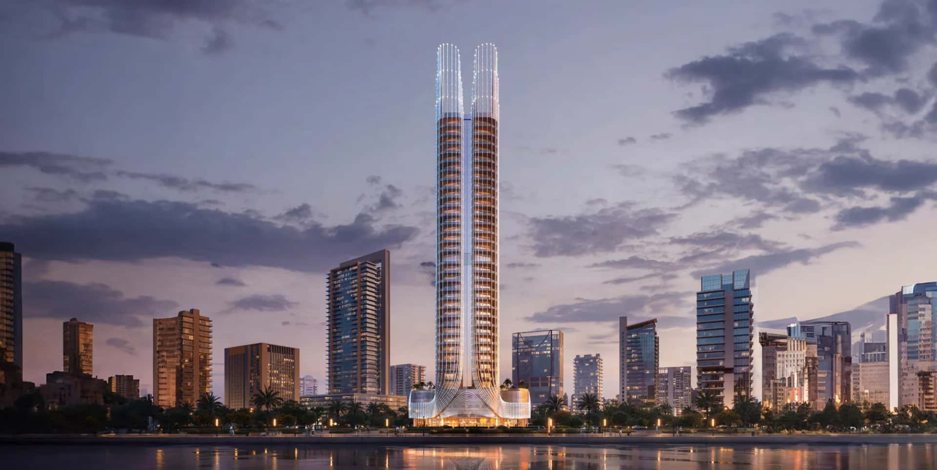 Binghatti Skyhall residential tower exterior in Business Bay, Dubai