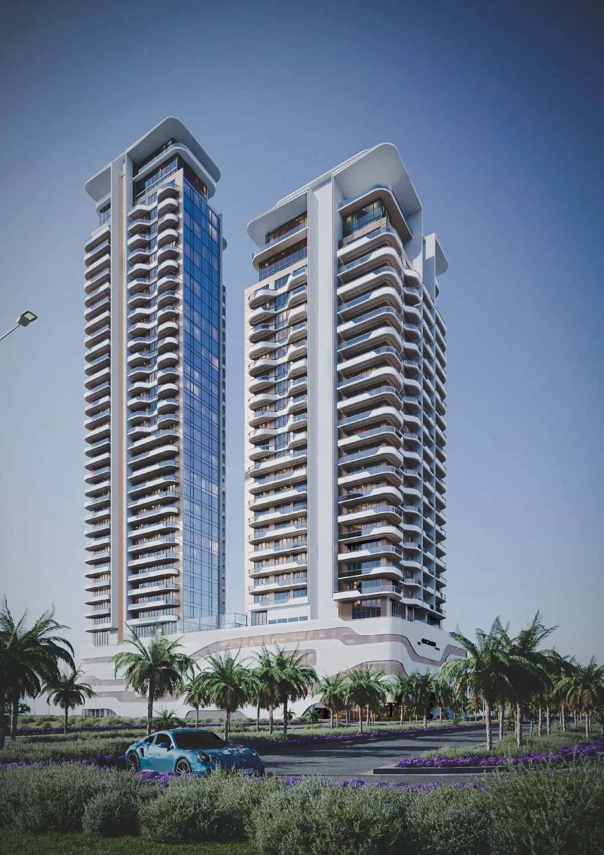 The Orchard Place twin residential towers in Jumeirah Village Circle, Dubai